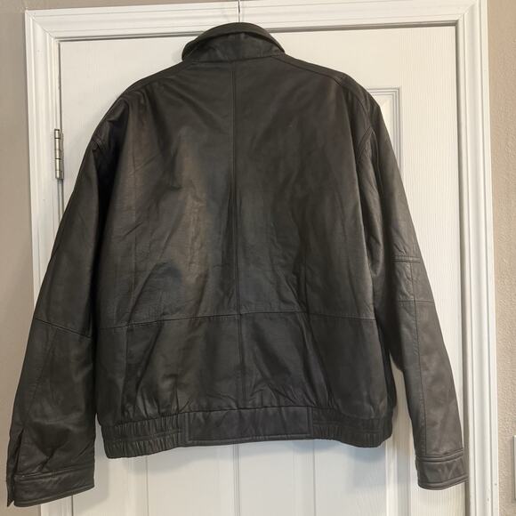 Vtg Members Only Genuine Leather Jacket Men XL Brown Moto Bomber Full Zip EUC - Picture 5 of 15